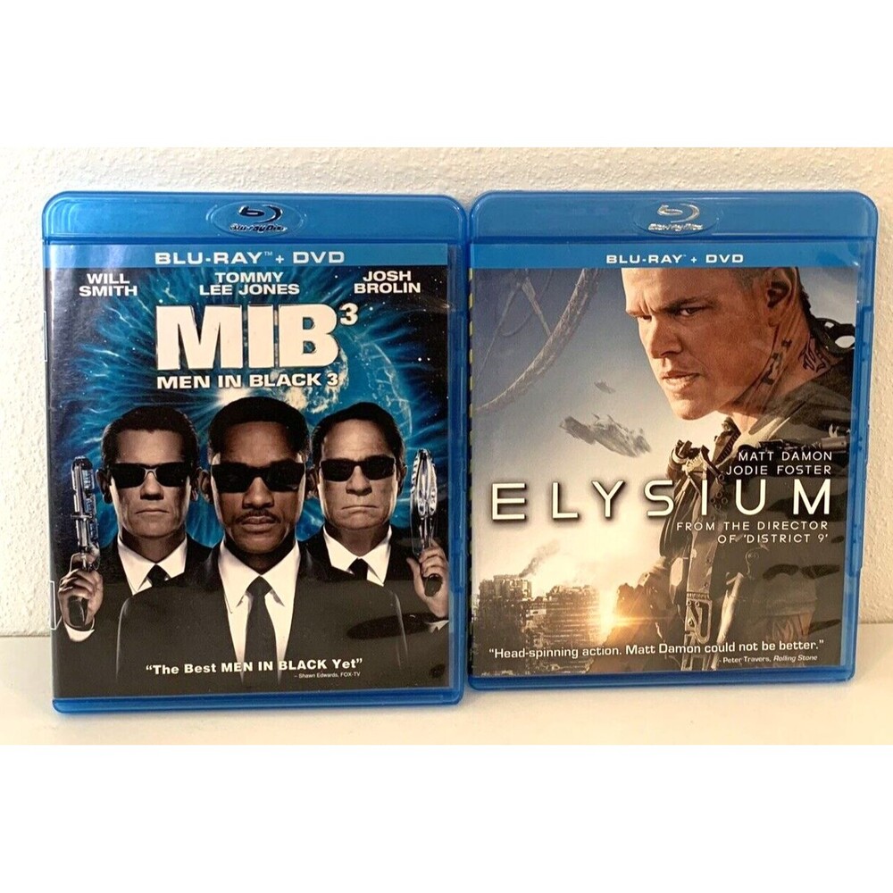 Lot of 2 DVD Blu-Ray "Men in Black" & "Elysium" MIB New Sealed